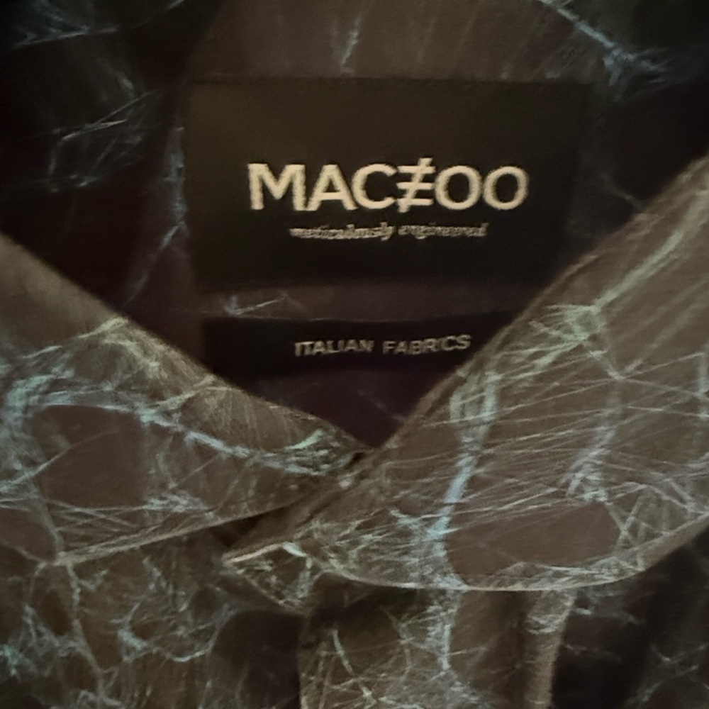Maczoo Men's Black and Gray Dress Shirt